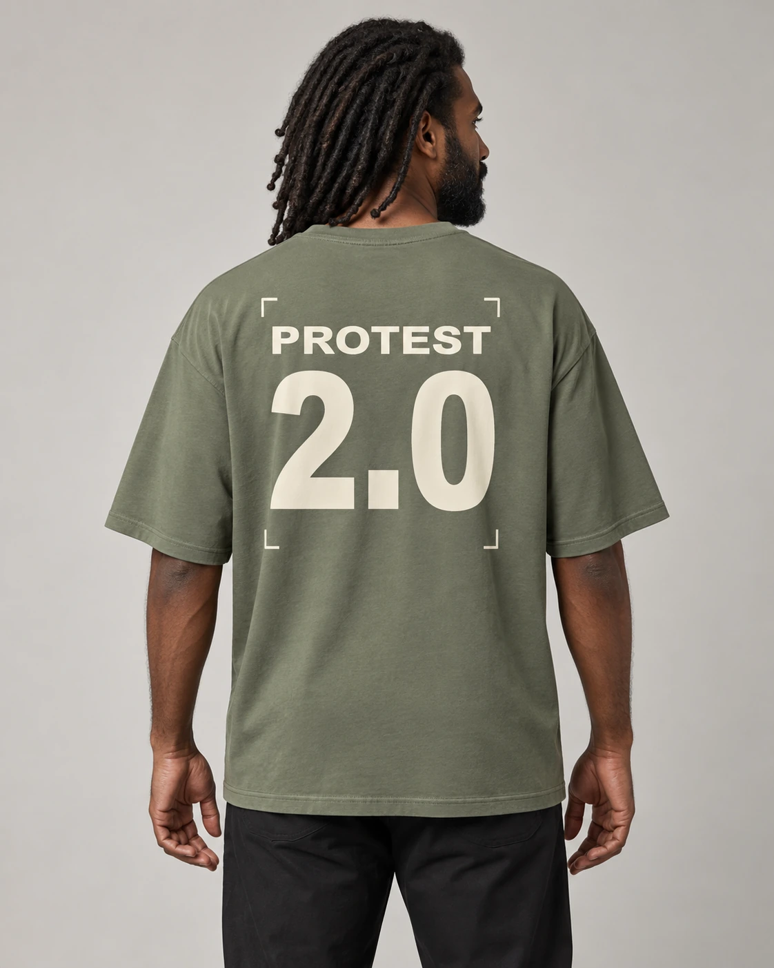 Protest 2.0 oversized T-shirt in Moss